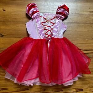 Olivia book character pink red costume short sleeve tutu dress SIZE 4